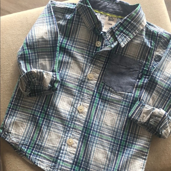 Baby b’gosh plaid button up - 18mos - Picture 1 of 4